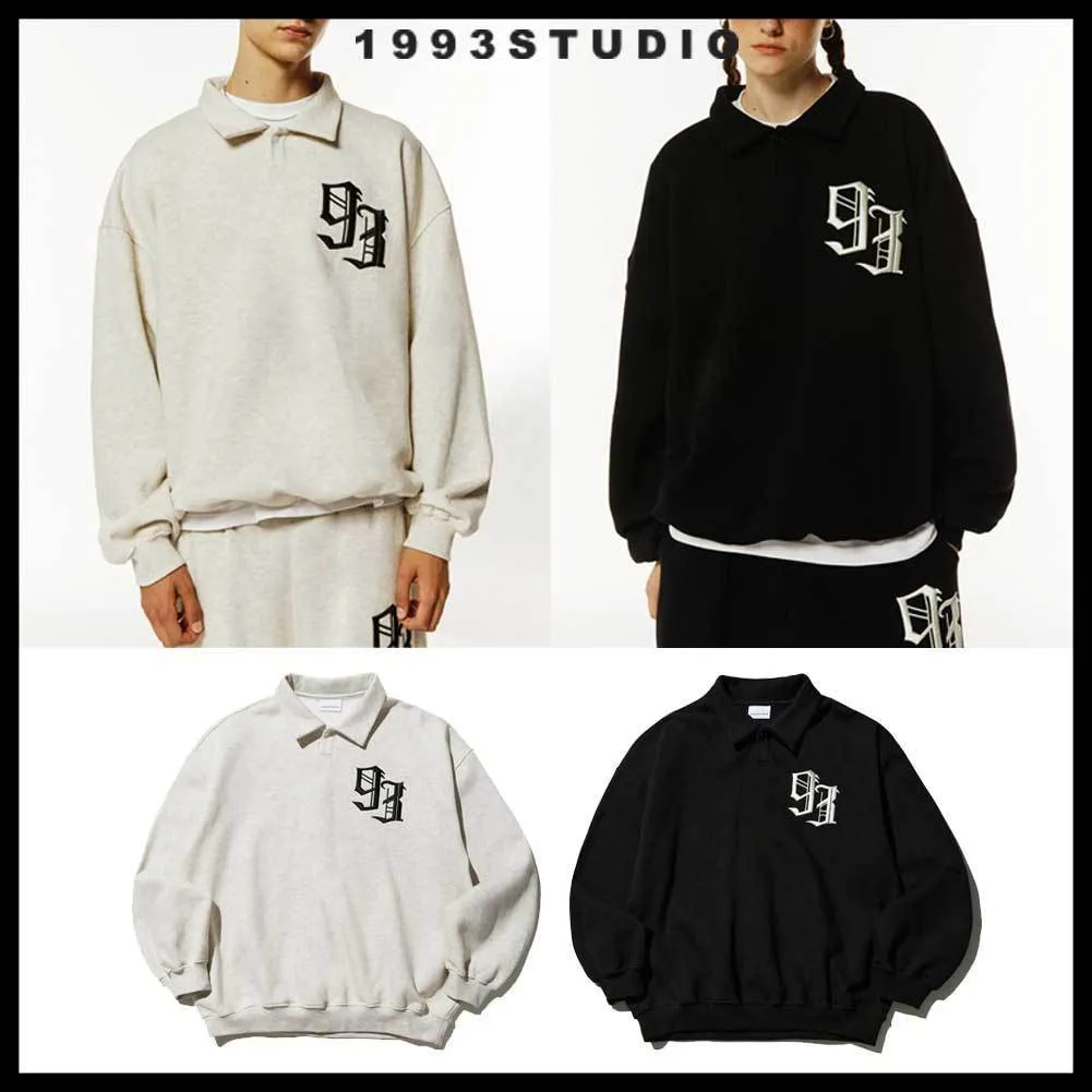 1993studio  |Unisex Street Style Long Sleeves Plain Cotton Oversized Logo