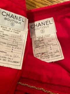 93P 1993 Spring Rare Vintage Chanel Rose Skirt Suit Set FR 40 US 4