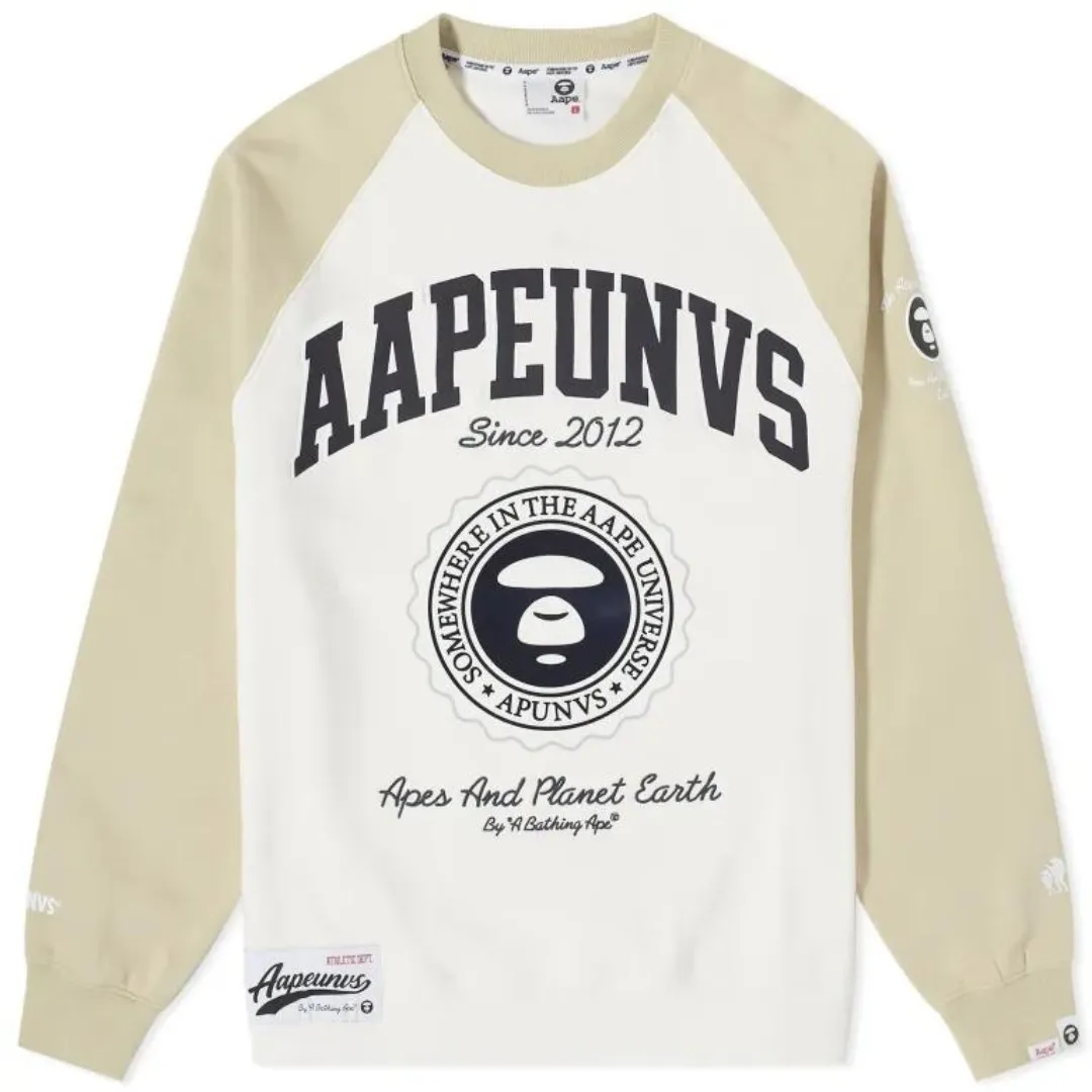 A BATHING APE  |Crew Neck Unisex Street Style Long Sleeves Cotton Oversized