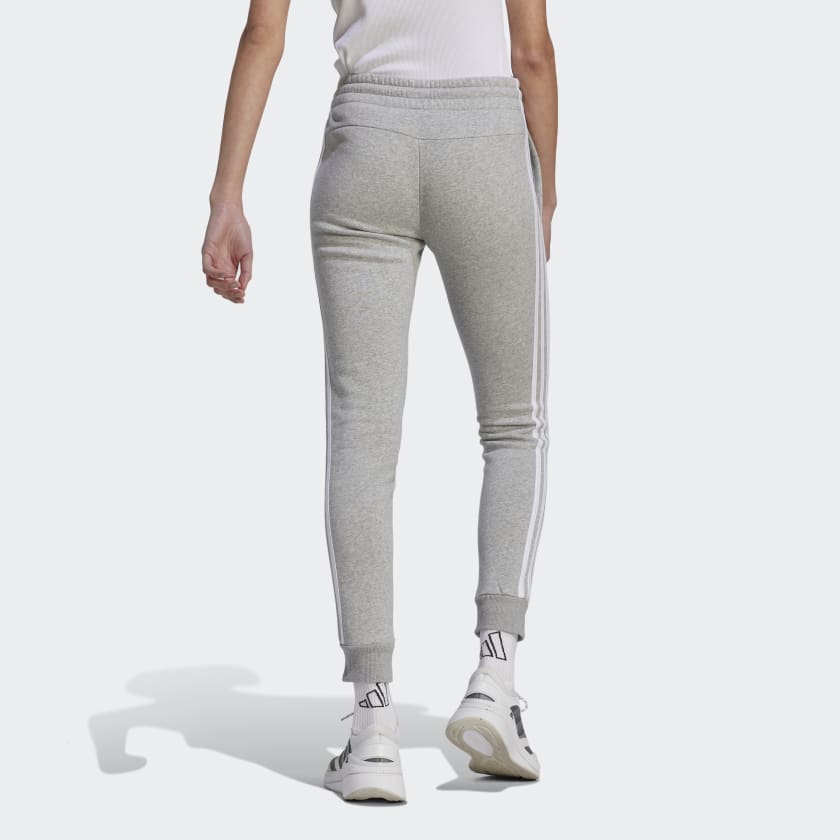 ADIDAS WOMEN'S 3-STRIPE FLEECE GREY PANTS