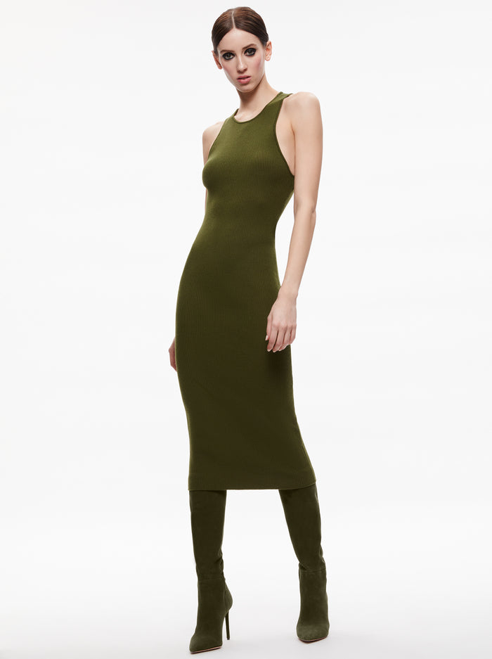 Alice + Olivia - Wright Tie Back Dress - Olive