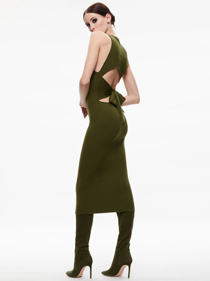 Alice + Olivia - Wright Tie Back Dress - Olive