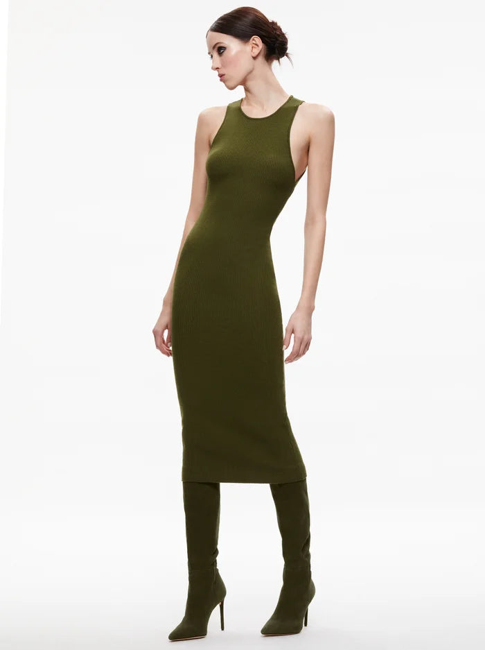 Alice + Olivia - Wright Tie Back Dress - Olive