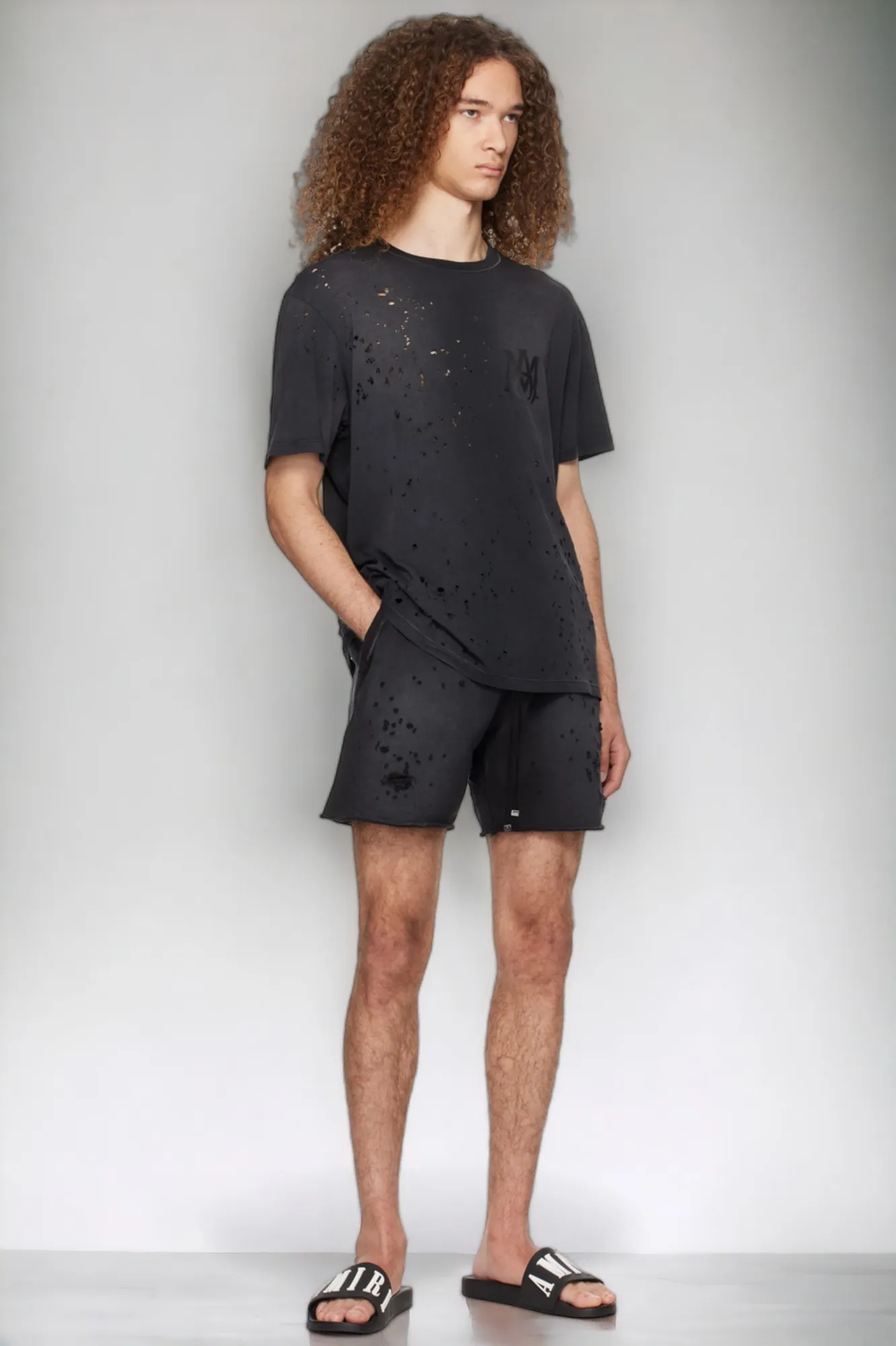 AMIRI  |Crew Neck Street Style Plain Cotton Short Sleeves Oversized