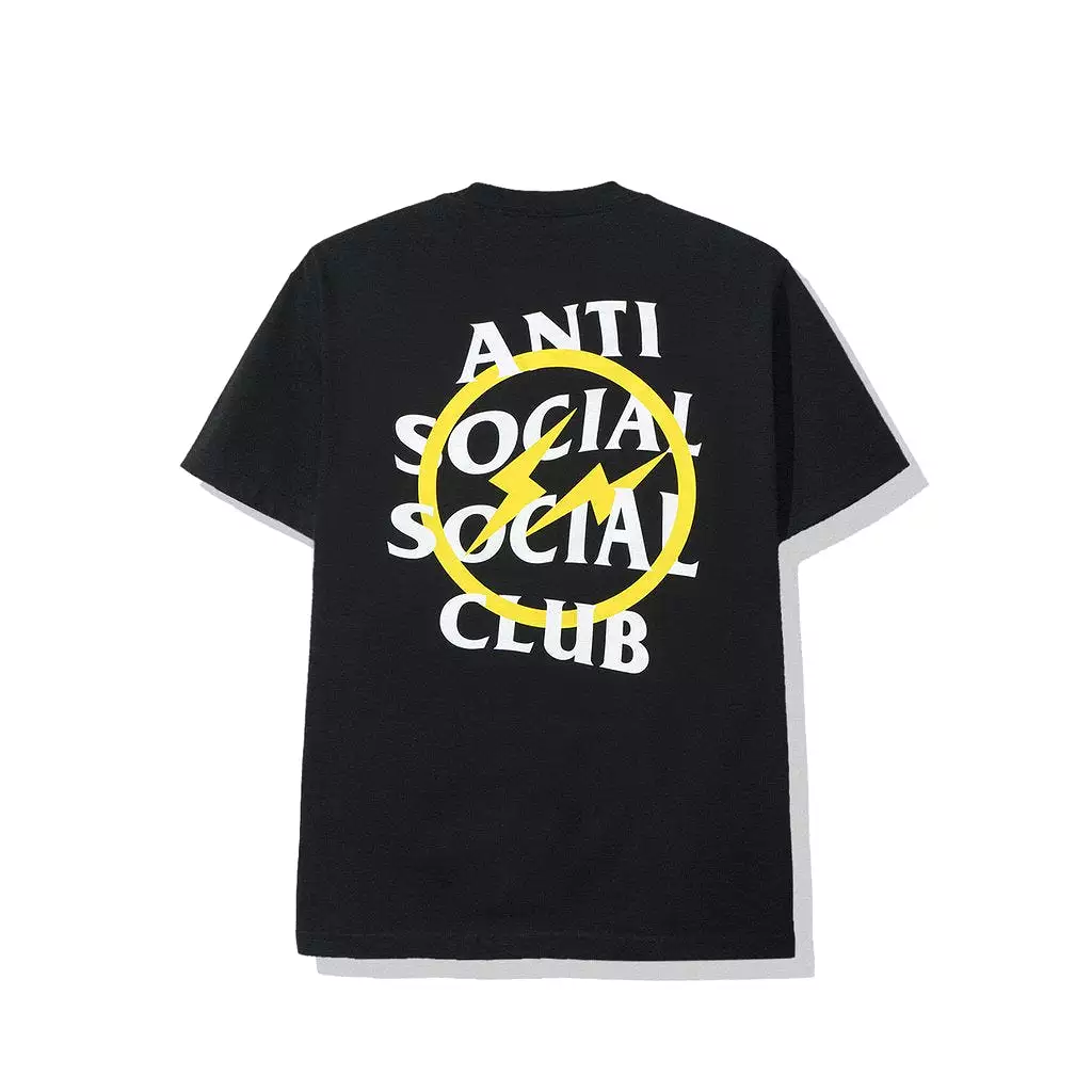 Anti Social Social Club x Fragment Yellow Bolt Tee (FW19) Men's Black