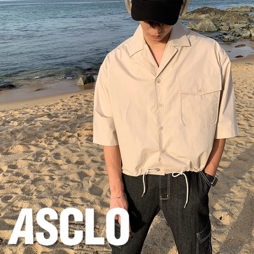 ASCLO  |Unisex Street Style Plain Cotton Short Sleeves Oversized