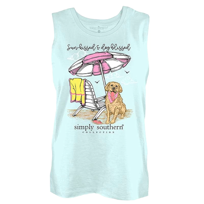 Beach Dog Umbrella Tank Top