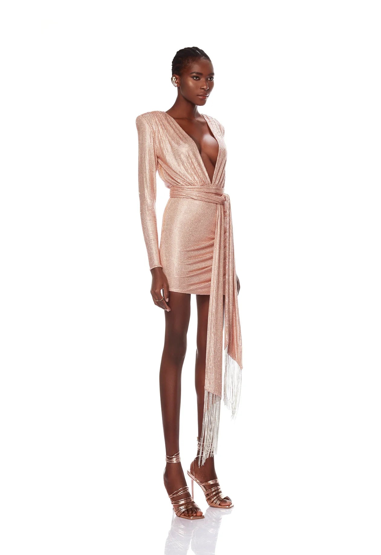 Bronx and Banco - Rihanna Starlight Nude Mini Dress - Nude