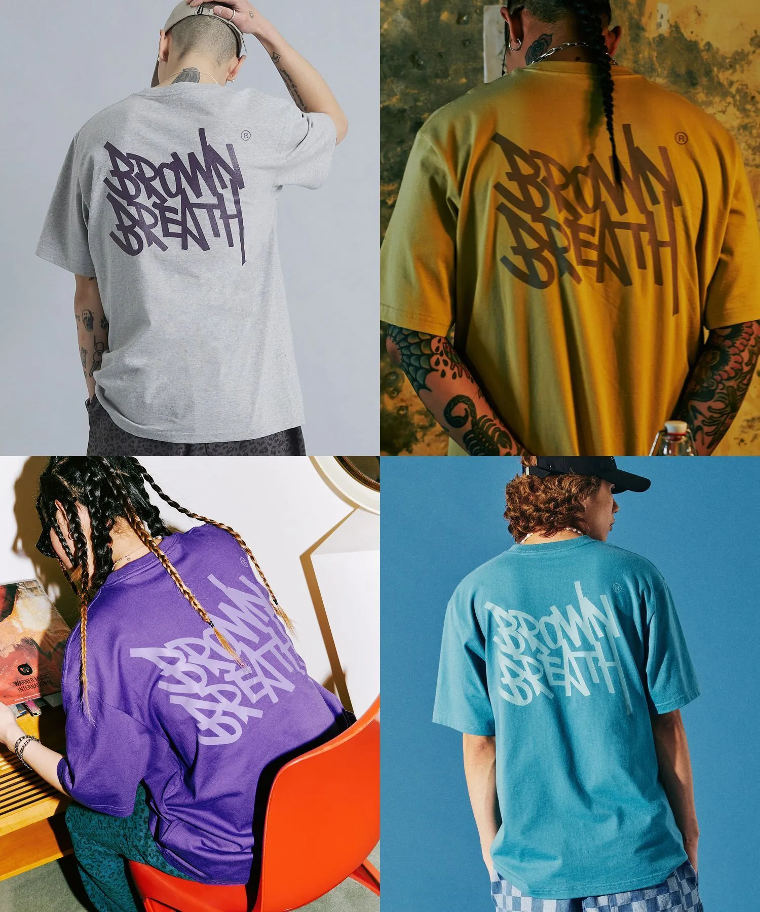 BROWNBREATH  |Unisex Street Style Short Sleeves Oversized Logo T-Shirts