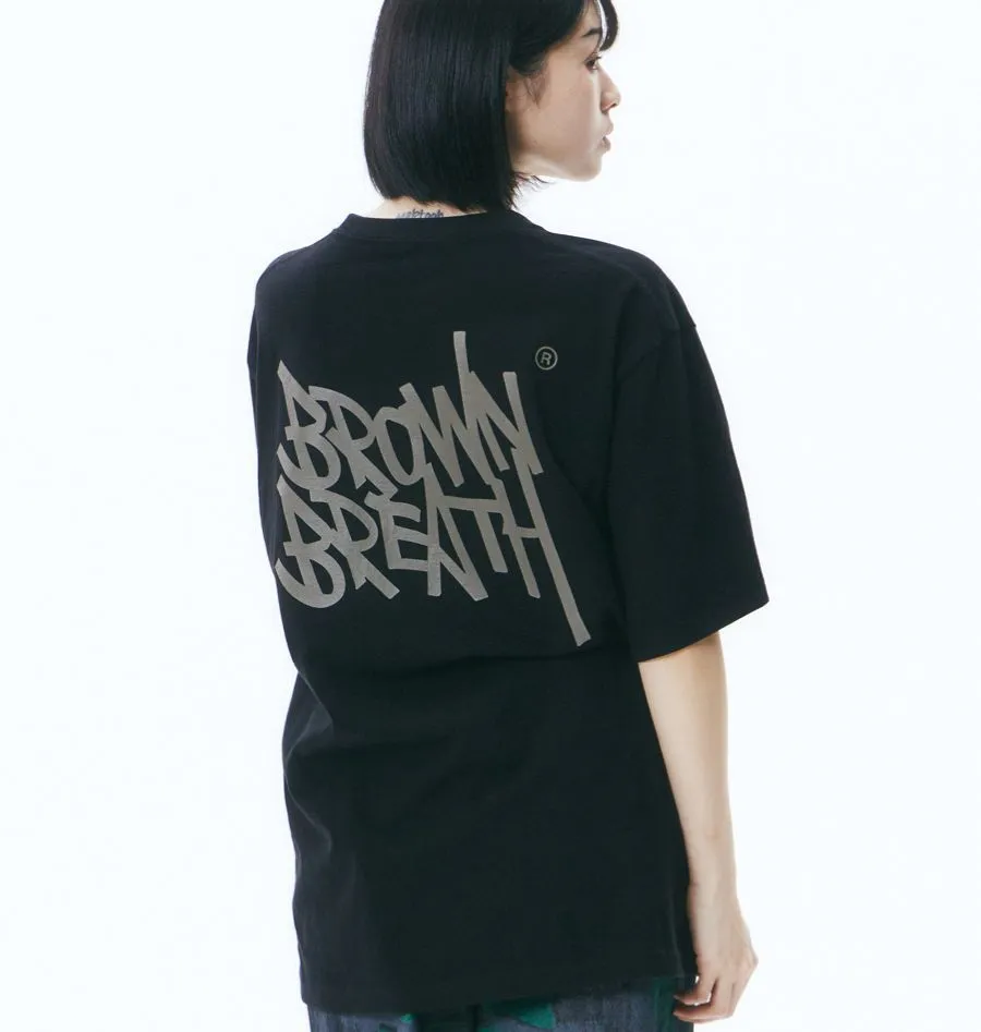 BROWNBREATH  |Unisex Street Style Short Sleeves Oversized Logo T-Shirts