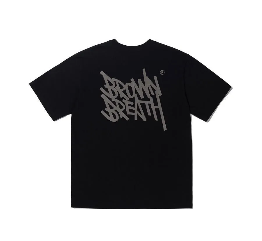 BROWNBREATH  |Unisex Street Style Short Sleeves Oversized Logo T-Shirts