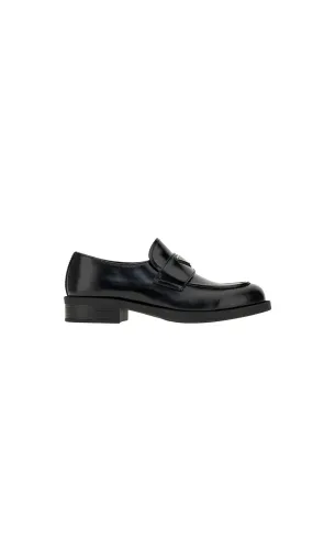 Brushed Leather Loafers- Black