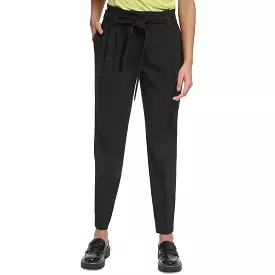 Calvin Klein Womens High Rise Tie-Waist Straight Leg Pants