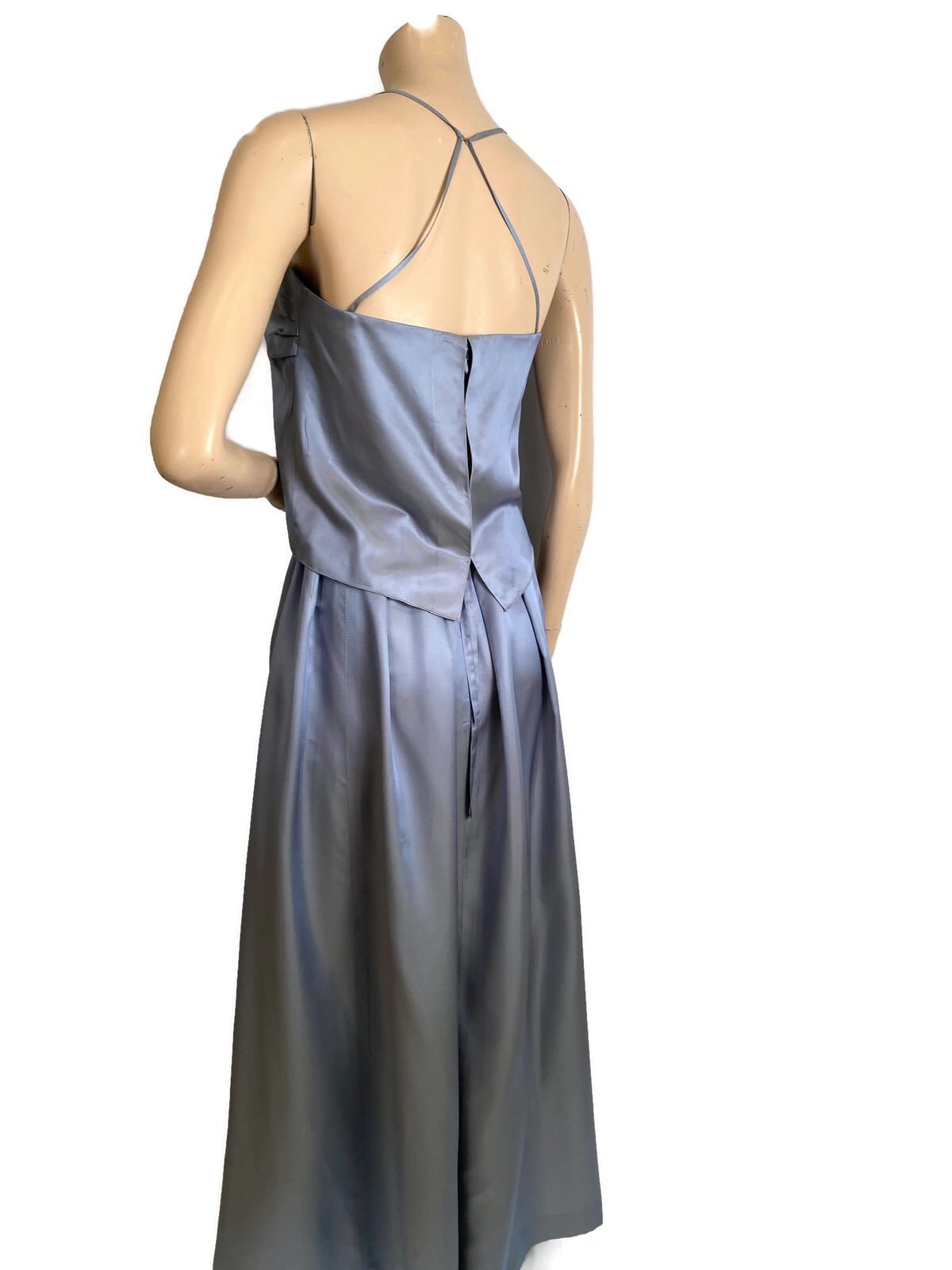 Chanel 00C 2000 Cruise Resort Dusty Blue Silk Skirt Set