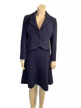 Chanel 02C 2002 Cruise Blue Skirt Suit FR 42 US 8