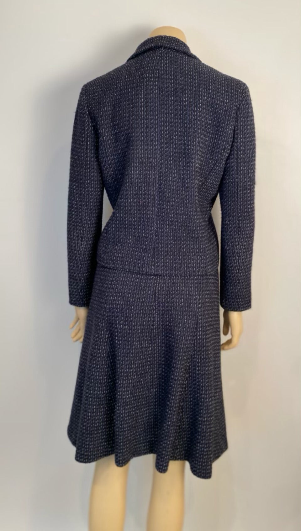 Chanel 02C 2002 Cruise Blue Skirt Suit FR 42 US 8