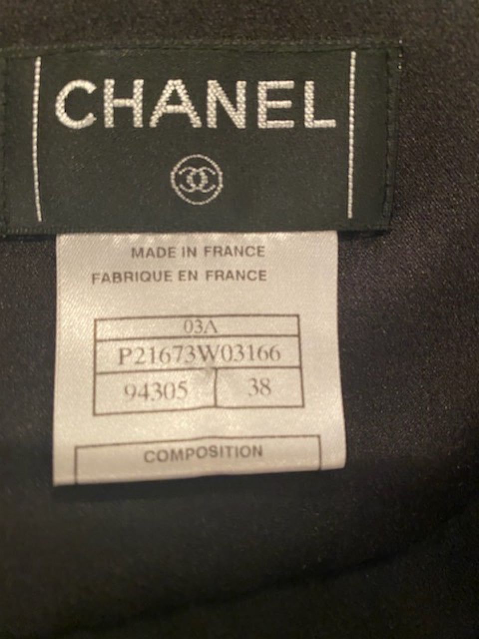 Chanel 03A, 2003 Fall Black Silk Chiffon Skirt FR 38 US 6