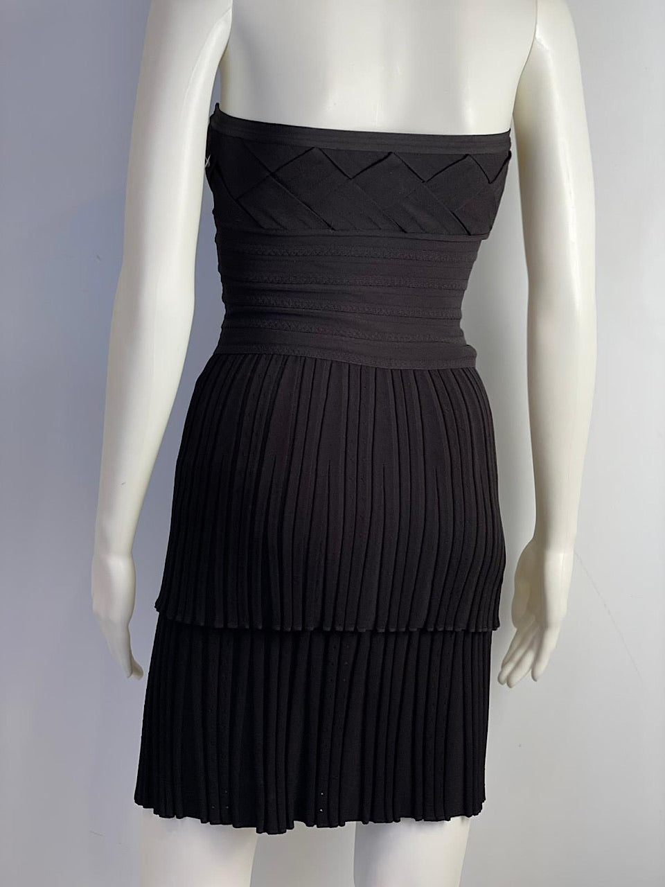 Chanel 08C 2008 Cruise Black Pleated Skirt Set Dress FR 36 US 4