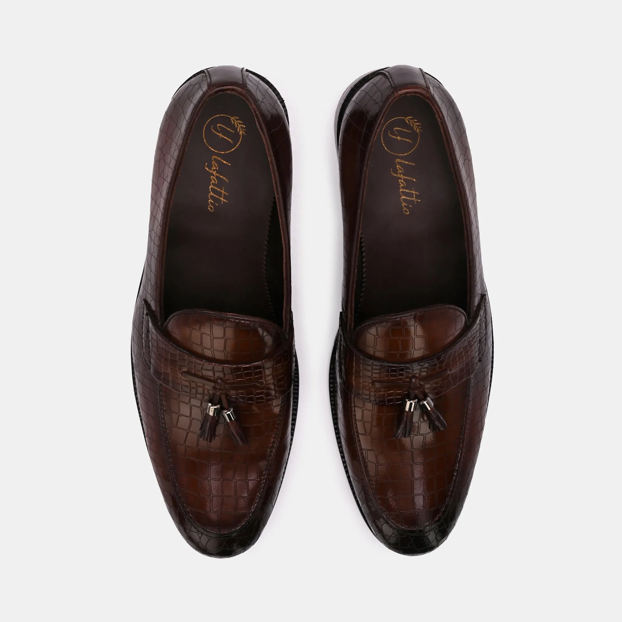 Cherry Laser Engraved Tassel Loafers by Lafattio