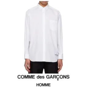 COMME des GARCONS  |Plain Cotton Short Sleeves Oversized Logo Designers Shirts