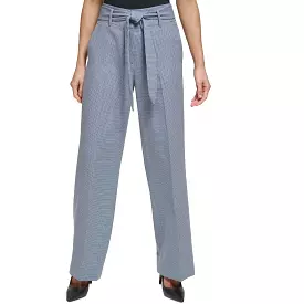 DKNY Womens Petites High Rise Workwear Wide Leg Pants