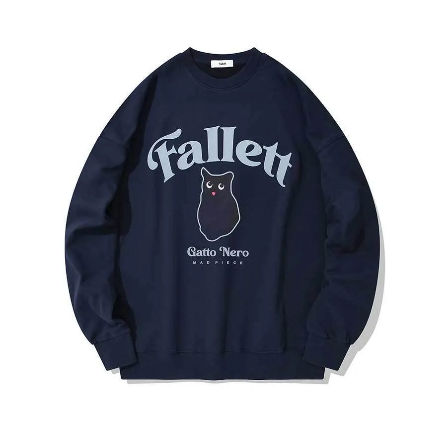 Fallett  |Unisex Street Style Long Sleeves Plain Cotton Oversized Logo