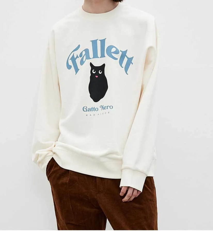 Fallett  |Unisex Street Style Long Sleeves Plain Cotton Oversized Logo