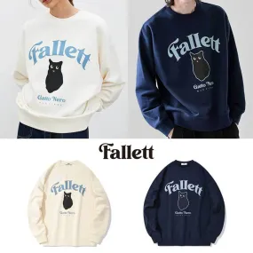 Fallett  |Unisex Street Style Long Sleeves Plain Cotton Oversized Logo