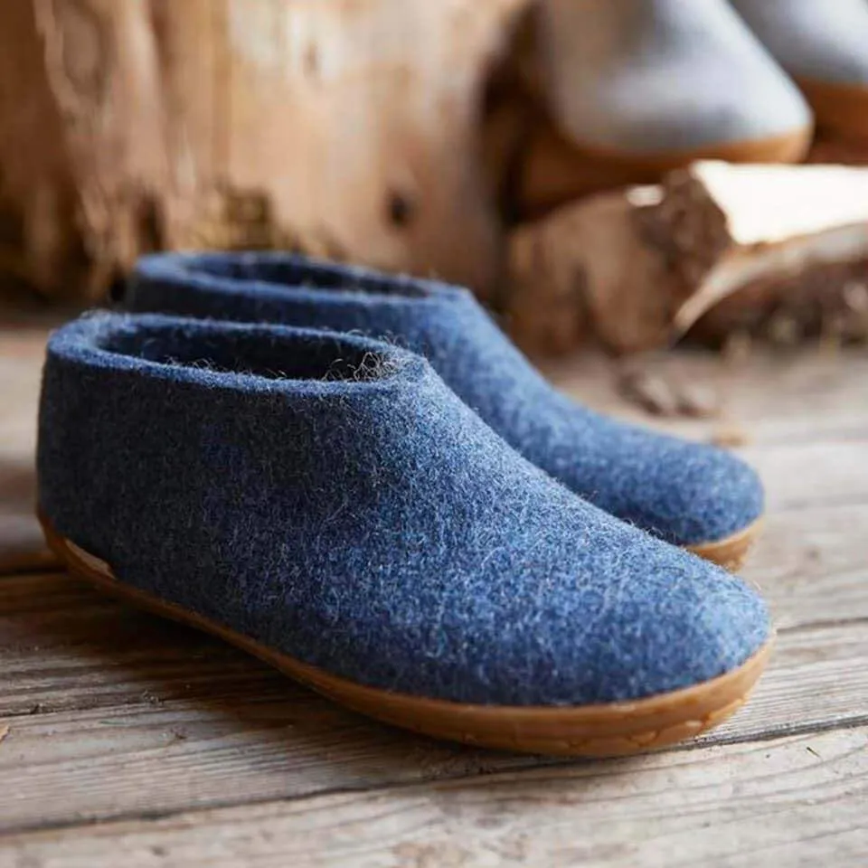 Glerups Slipper: Shoe, Denim, Honey Rubber Sole AR-10