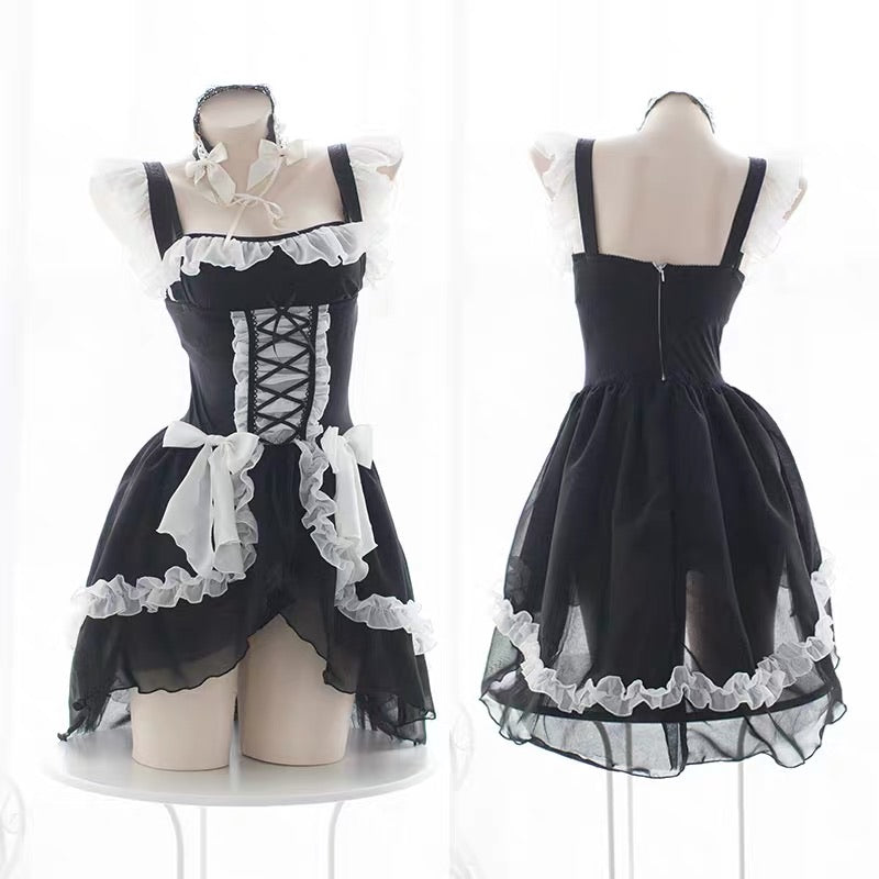 Gothic maid dress include panties  cosplay/ lounge sets