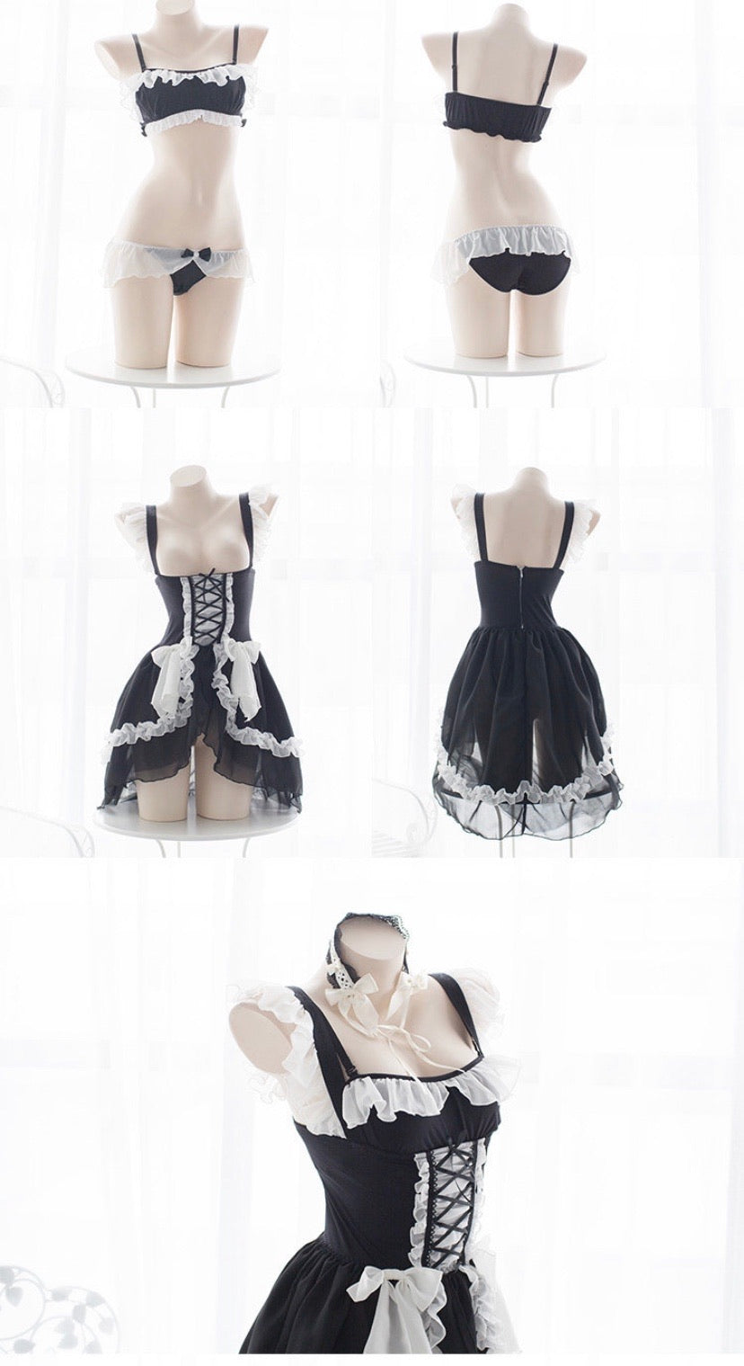 Gothic maid dress include panties  cosplay/ lounge sets