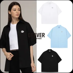 GRAVER  |[GRAVER]★CLOUD SMILE EMBROIDERY OVERFIT SHORT SLEEVE SHIRT