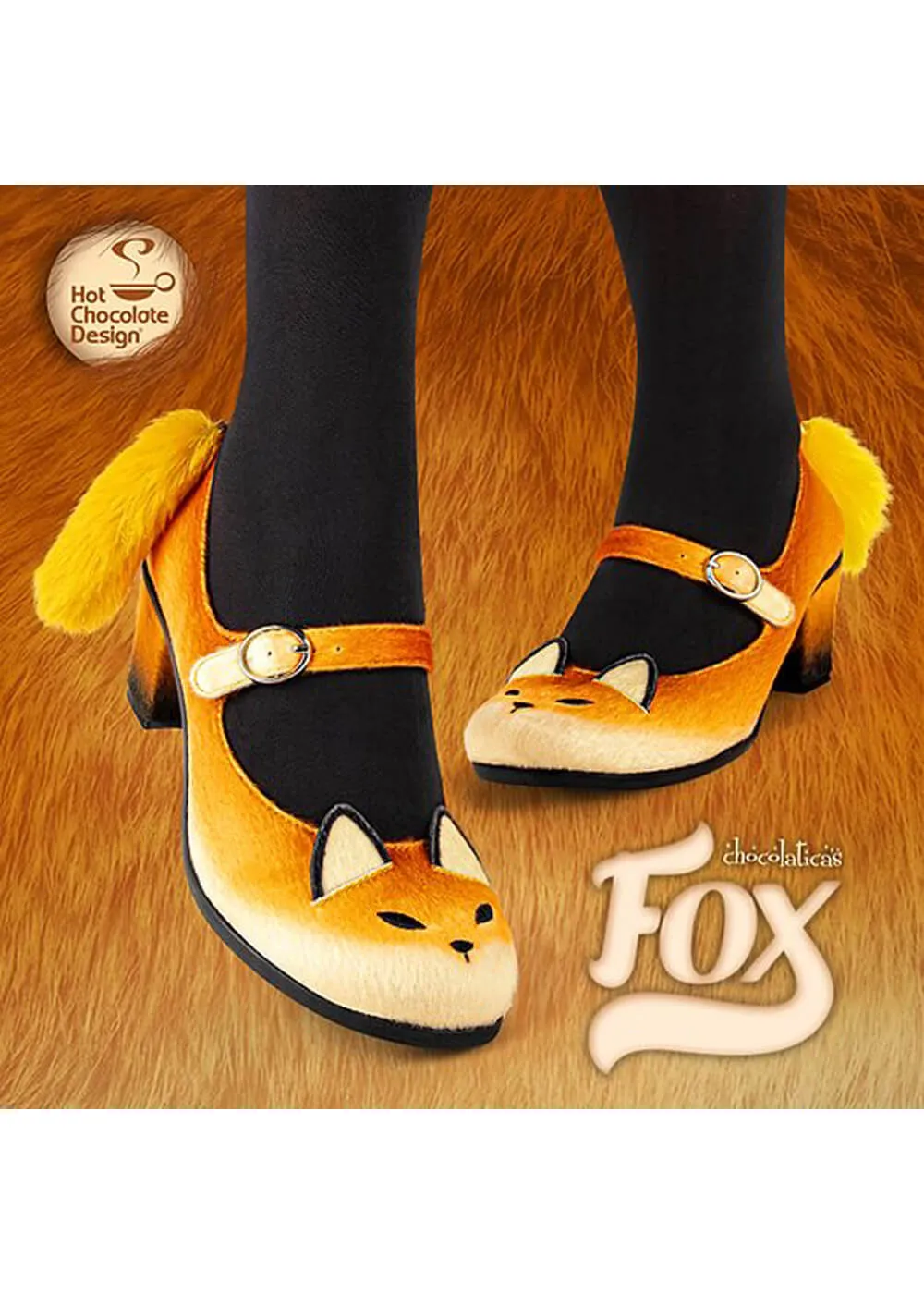 Hot Chocolate Design Fox Pumps Brown