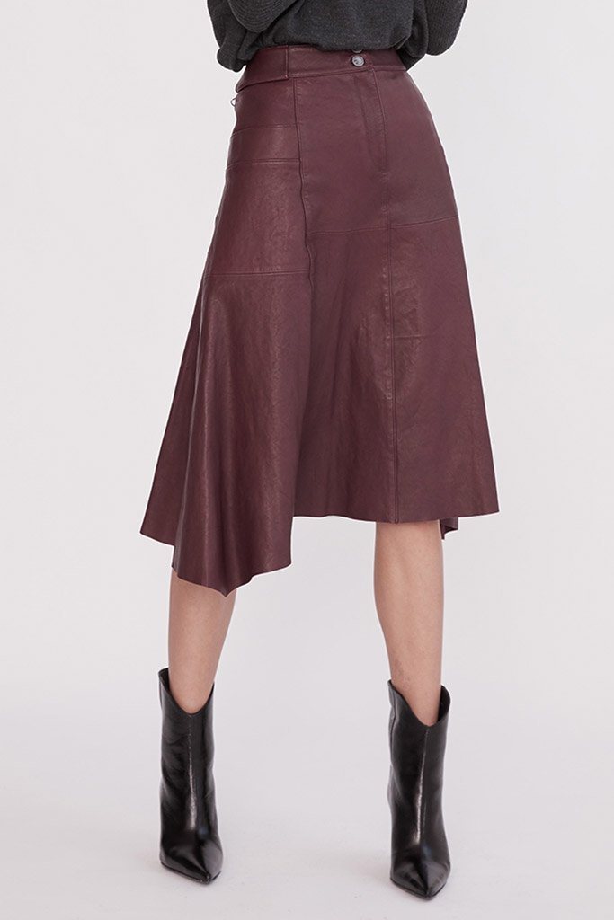 Hudson High-Rise Skirt Shiraz Leather