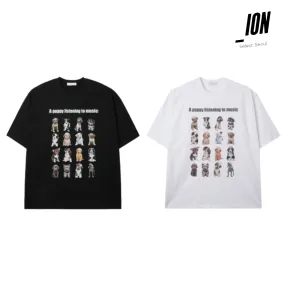 IONSEOUL  |Unisex Street Style Plain Oversized Logo T-Shirts