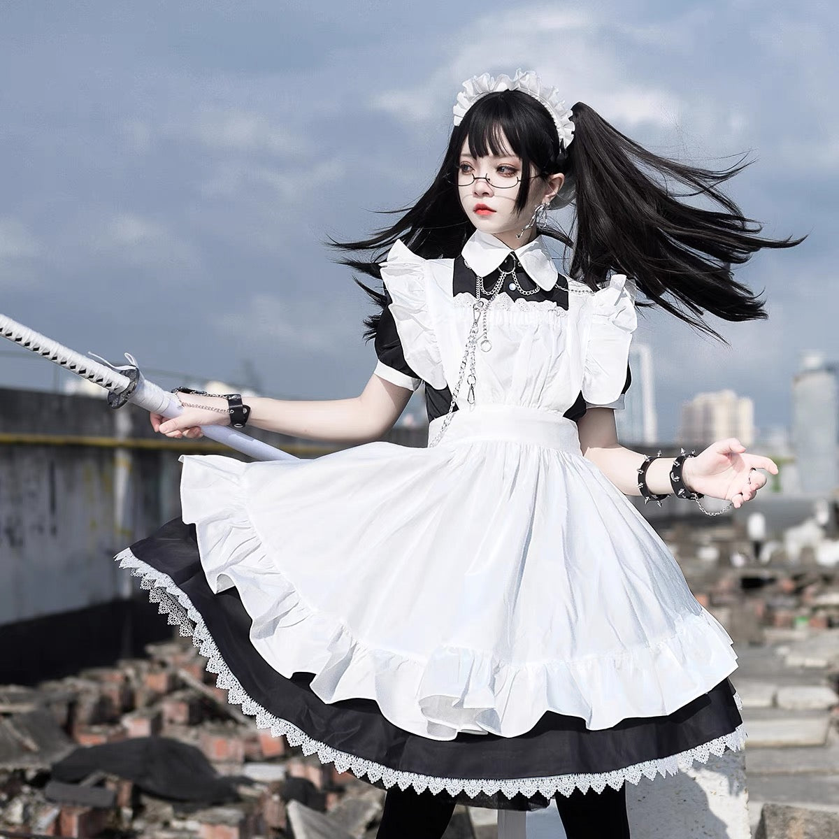 Japan anime maid dress set cosplay