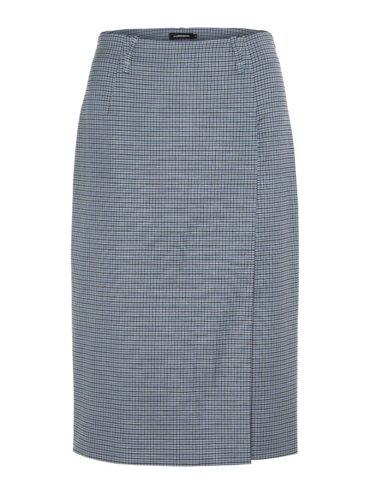 J.Lindeberg Womens Silva Microcheck Skirt - JL NAVY