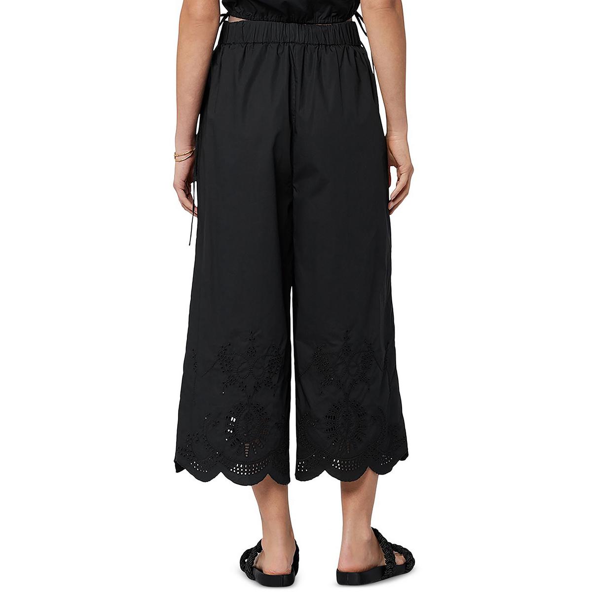 Joie Womens Florence Eyelet High Rise Wide Leg Pants