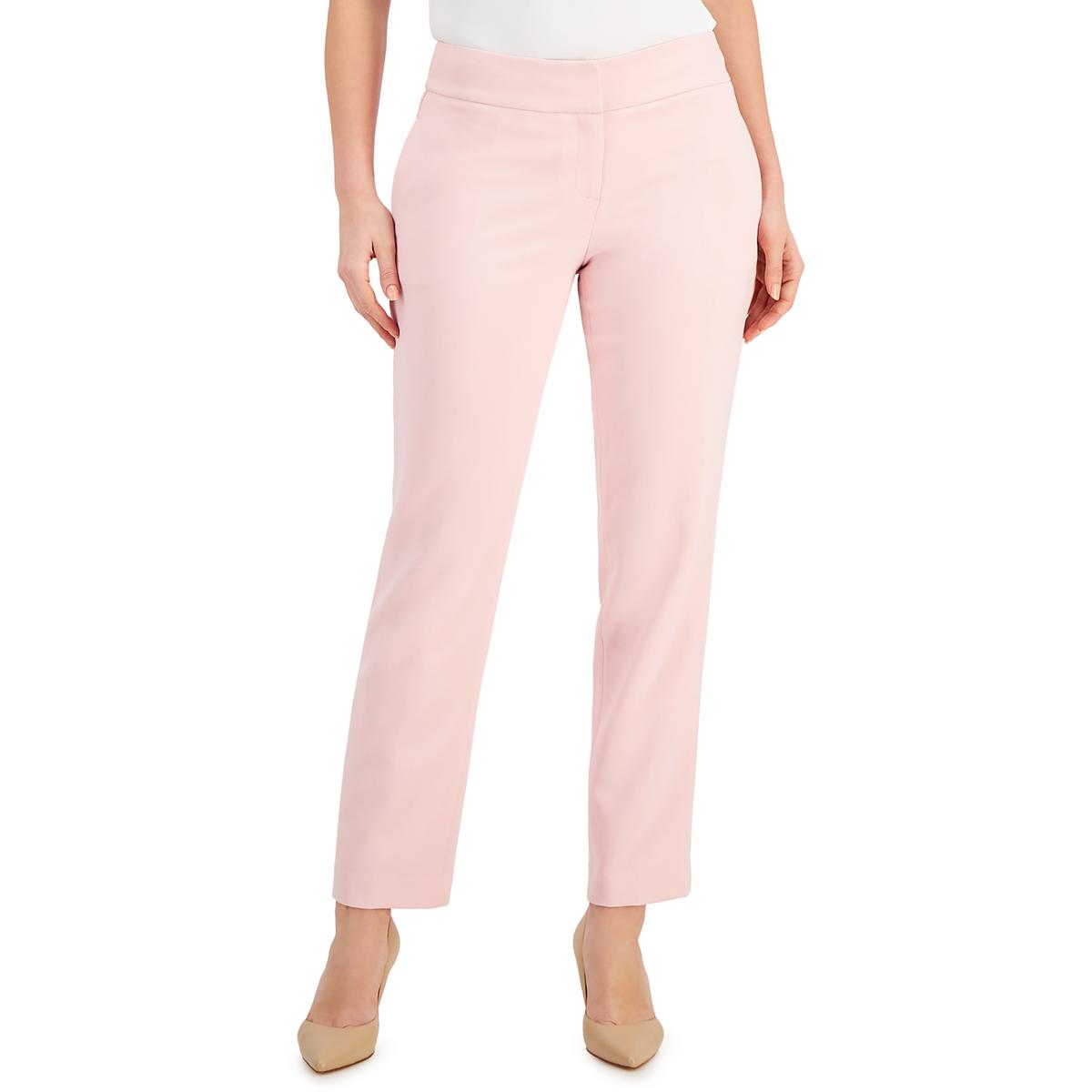 Kasper Womens High Rise Solid Ankle Pants