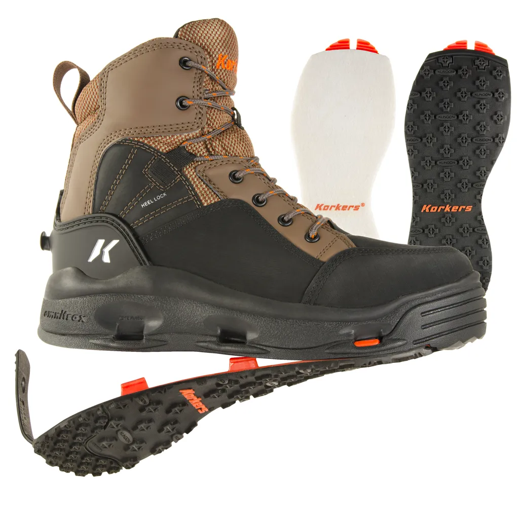 Korkers Buckskin Wading Boot - Felt & Kling-On