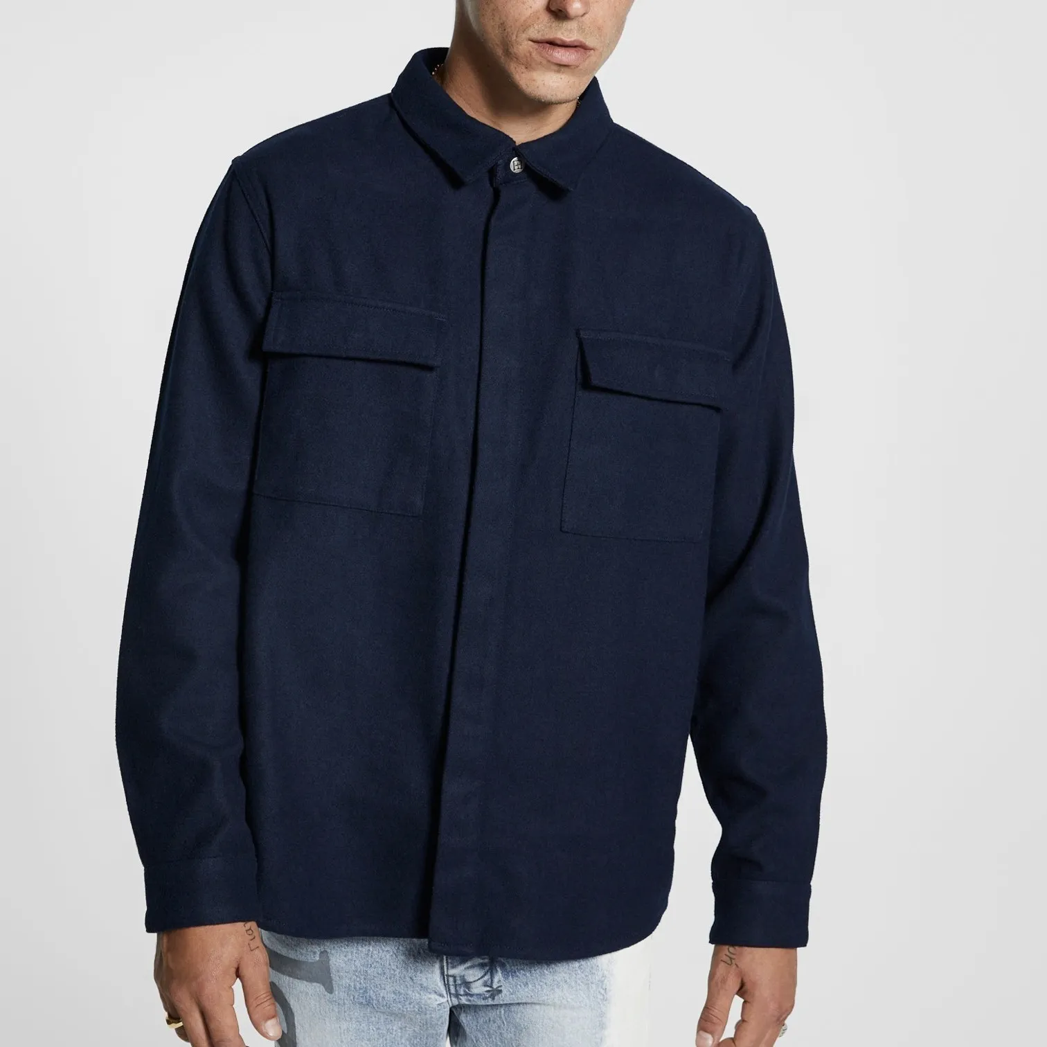 KSUBI  |Snakebite Wool Ls Shirt Navy