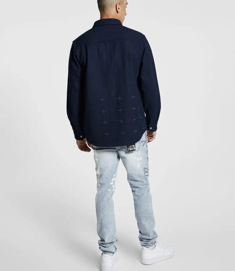 KSUBI  |Snakebite Wool Ls Shirt Navy