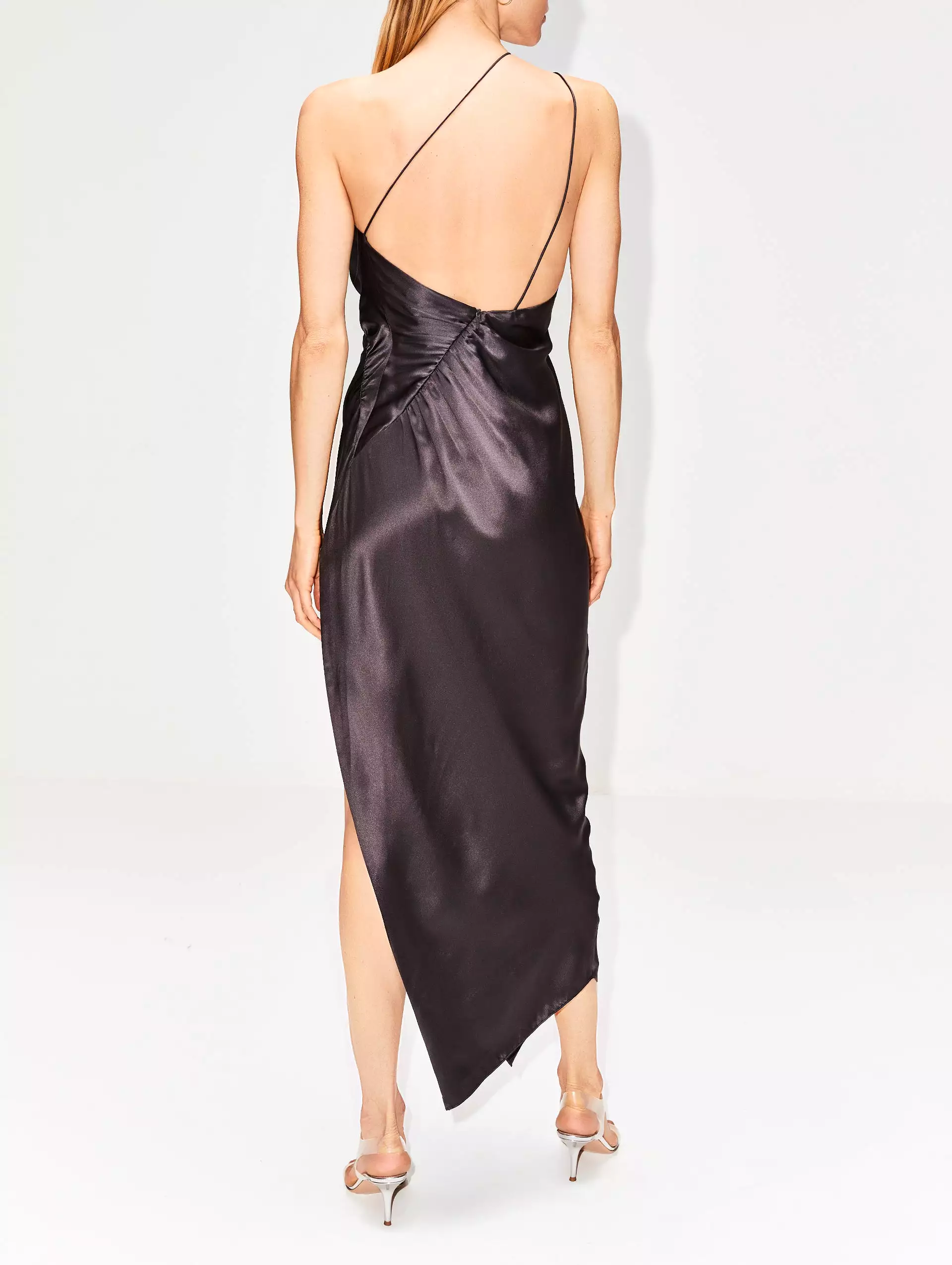 Leaf Silk Satin Dress