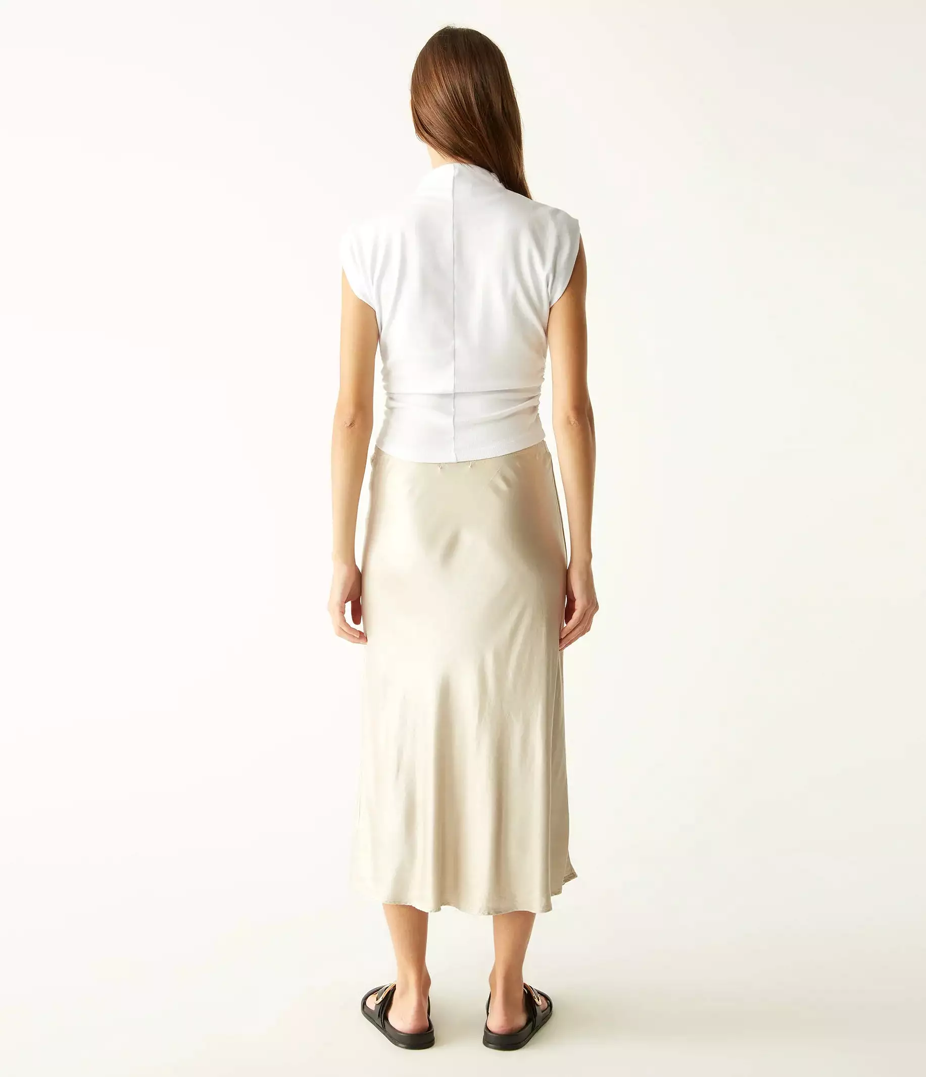 Leila Bias Cut Midi Skirt