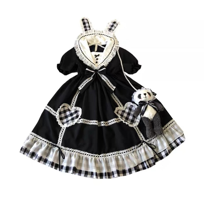 loveheart rabbit casual lolita one-piece dress