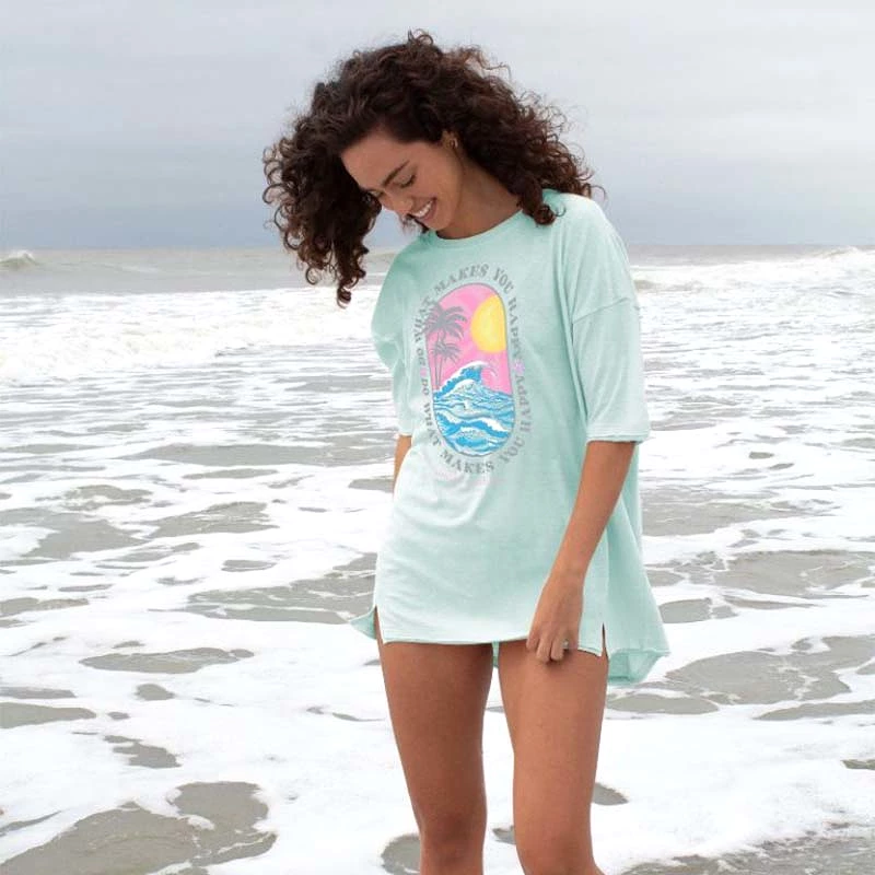 Makes You Happy Oversized Short Sleeve T-Shirt