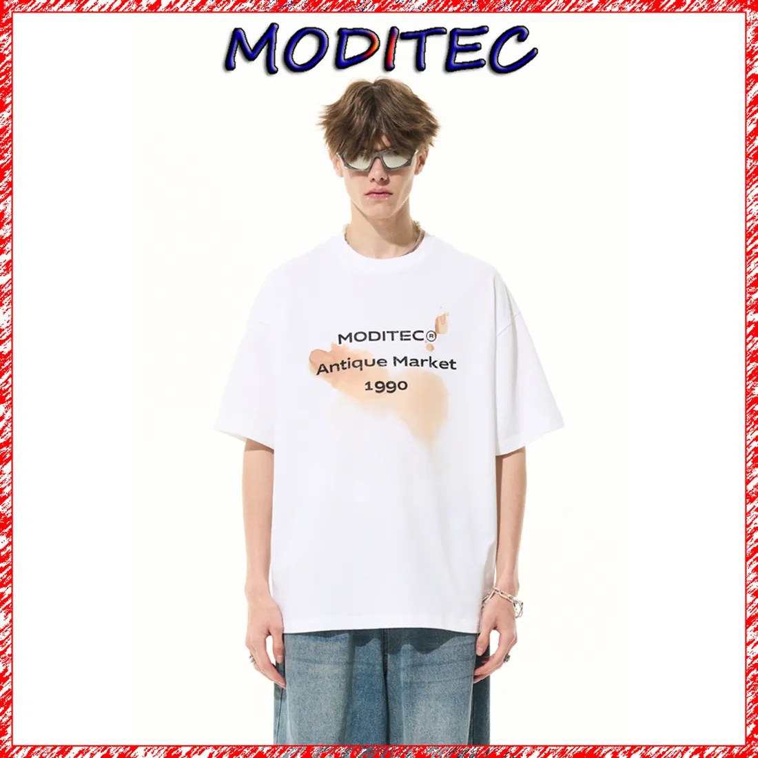 MODITEC  |Crew Neck Unisex Street Style Cotton Short Sleeves Oversized