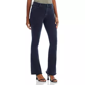 Mother Womens High Rise Faded Flared Pants