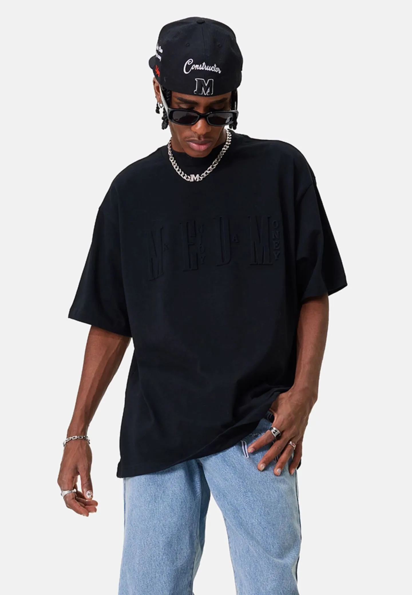 MR. ENJOY DA MONEY  |Unisex Street Style U-Neck Cotton Short Sleeves Oversized