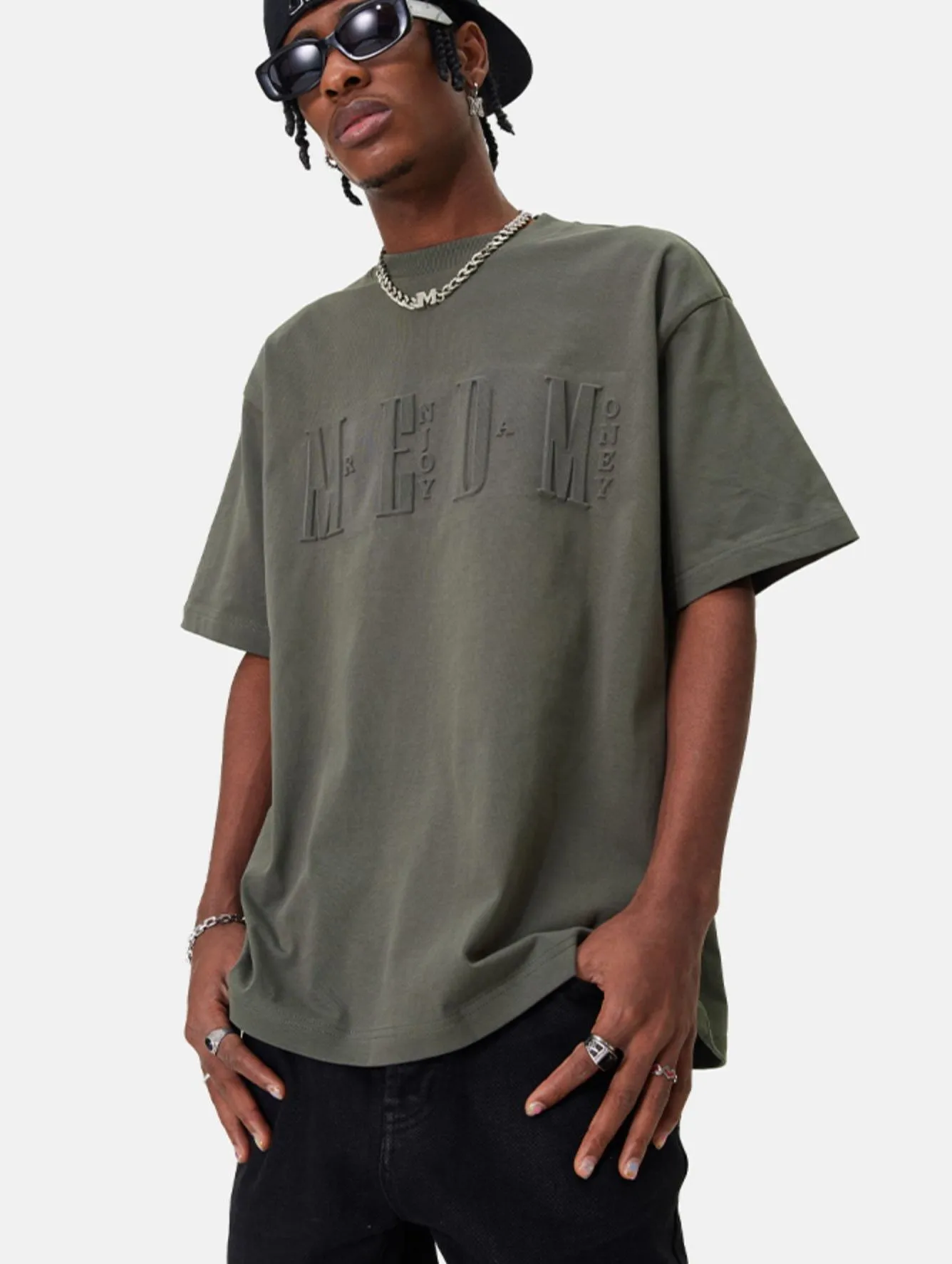 MR. ENJOY DA MONEY  |Unisex Street Style U-Neck Cotton Short Sleeves Oversized